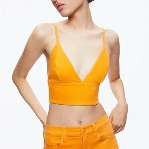Alice + Olivia Orange Denim Crop Top NWOT